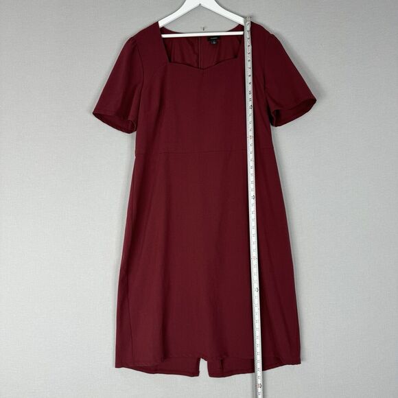 Halogen Womens Dress XXL Burgundy Midi Shift Cocktail Retro Modest Office Chic - Picture 3 of 12